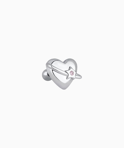 Stary Puffed Heart Stud