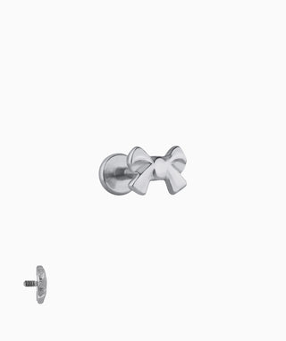 Titanium Bow Flatback Stud - OumoJewelry