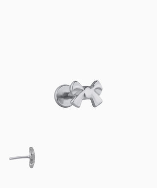 Titanium Bow Flatback Stud - OumoJewelry