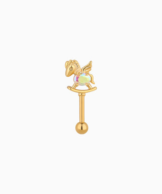 Unicorn Vertical Helix Stud - OumoJewelry