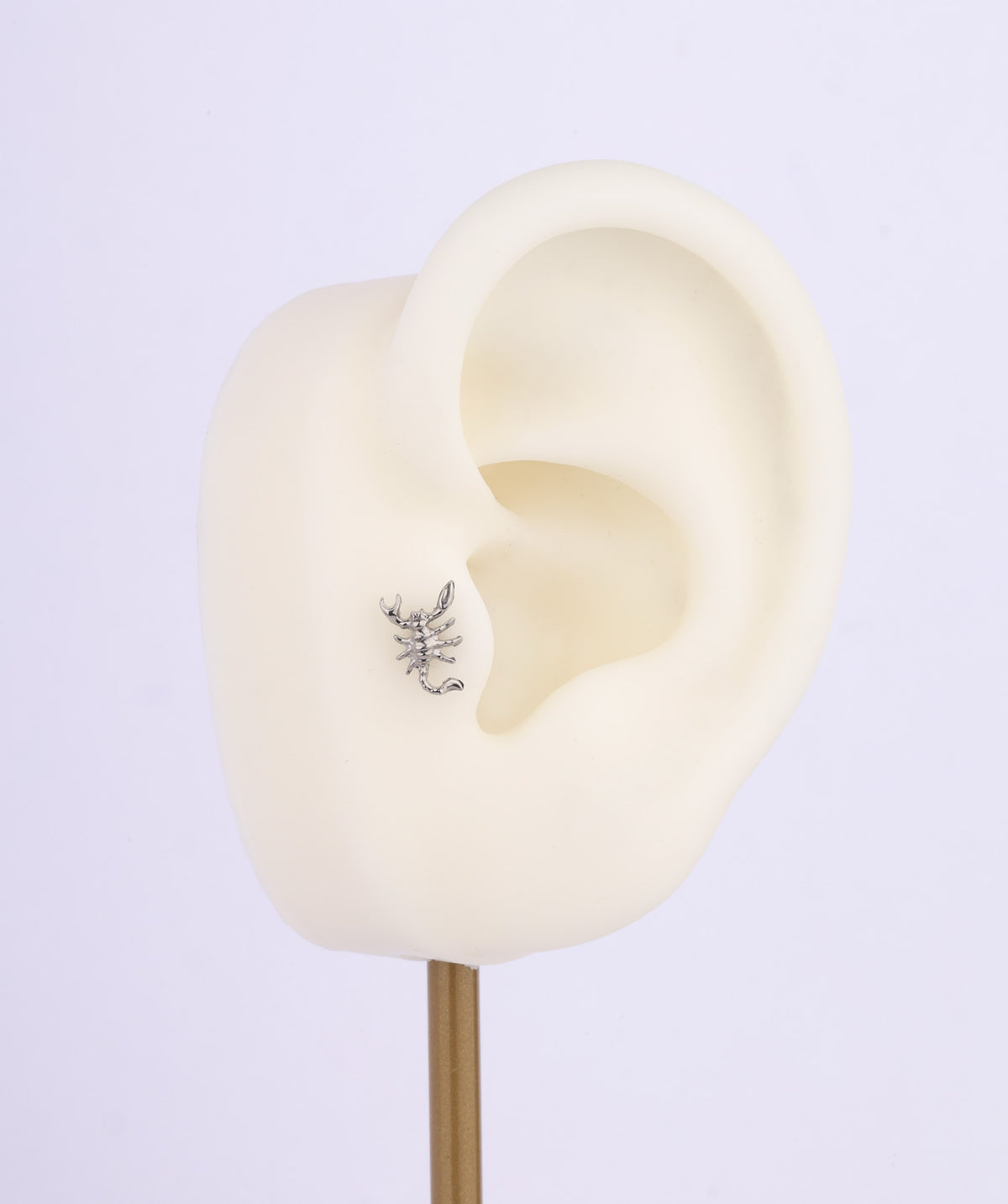 Titanium Scorpion Flatback Stud - Titanium - Upper Lobe, Conch, Flat - Oumo Jewelry