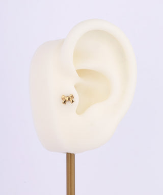 Titanium Bow Flatback Stud - OumoJewelry