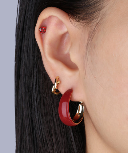 Red Enamel Hoops