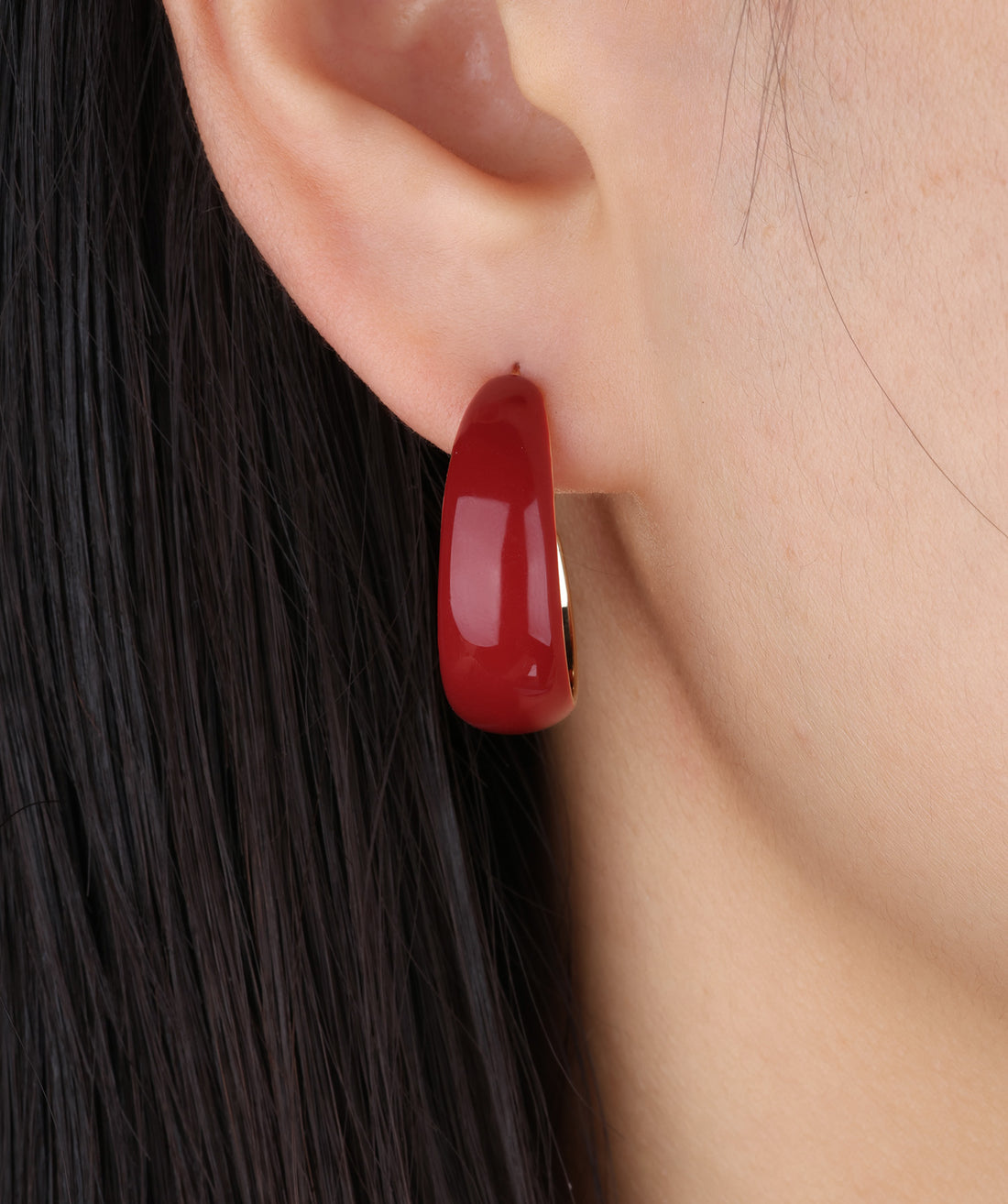 Red Enamel Hoops