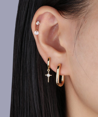 Gemstone Drop Stud - OumoJewelry
