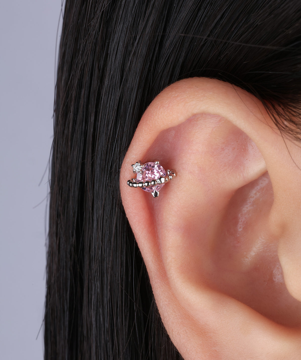 Charm Planet Stud - Stainless Steel - Upper Lobe, Helix - Oumo Jewelry