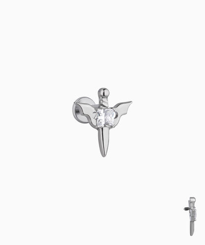 Titanium Winged Sword Stud