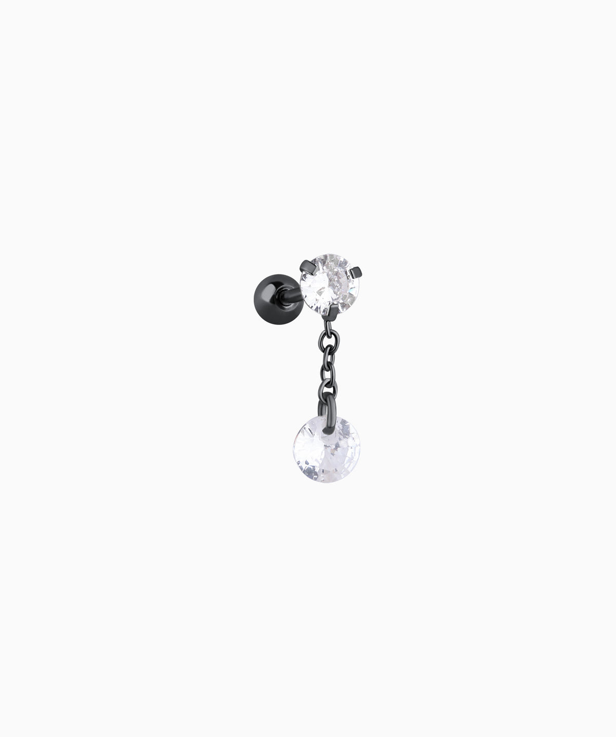 Gemstone Drop Stud - Stainless Steel - Upper Lobe, Flat, Helix - Oumo Jewelry