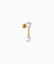Gemstone Drop Stud - Stainless Steel - Upper Lobe, Flat, Helix - Oumo Jewelry