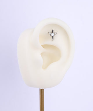 Titanium Winged Sword Flatback Stud - OumoJewelry
