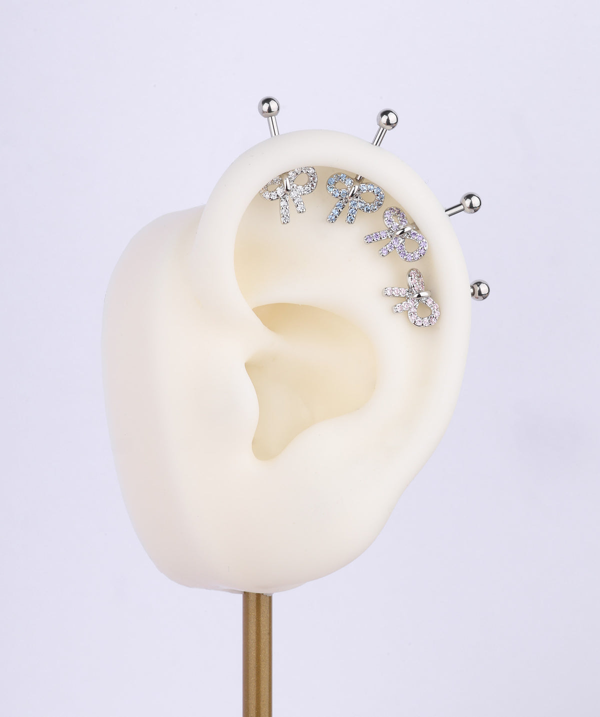 Bow Vertical Helix Stud - Stainless Steel - Vertical Helix - Oumo Jewelry