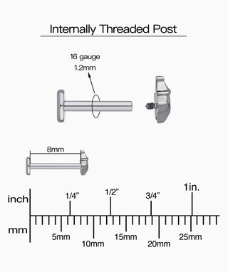Titanium Guinea Pig Flatback Stud - OumoJewelry