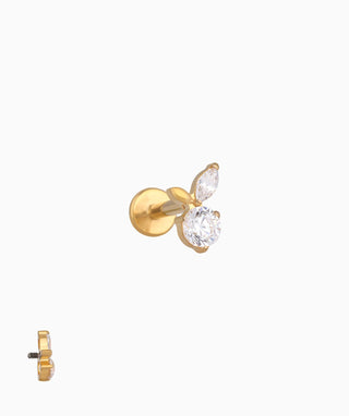 Titanium Plum Flatback Stud - OumoJewelry