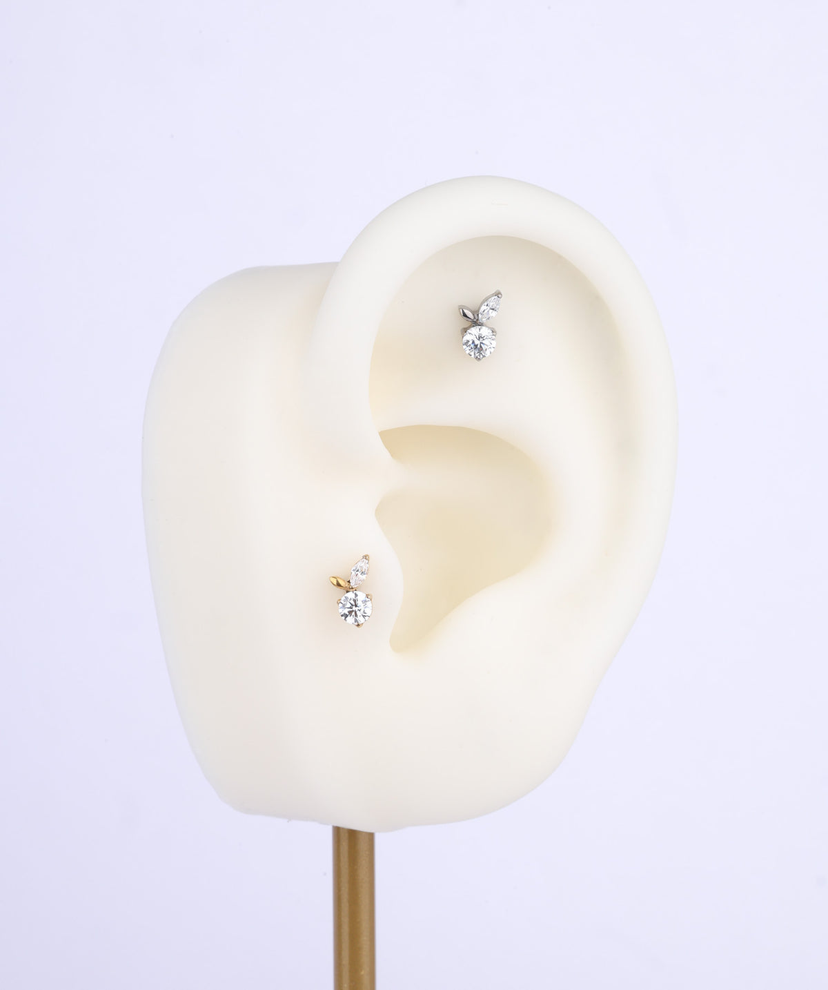 Titanium Plum Flatback Stud - Titanium - Helix, Upper Lobe, Conch - Oumo Jewelry