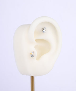 Titanium Plum Flatback Stud - OumoJewelry