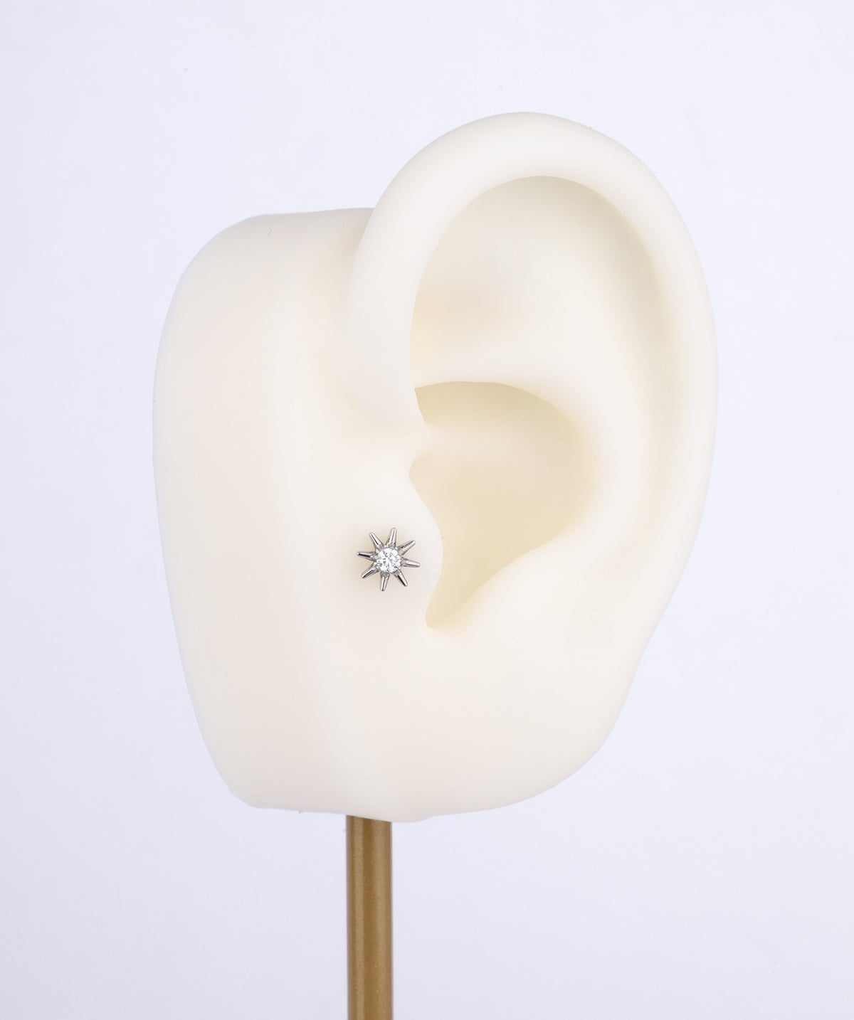 Titanium Sunshine Flatback Stud - Titanium - Helix, Upper Lobe, Conch - Oumo Jewelry
