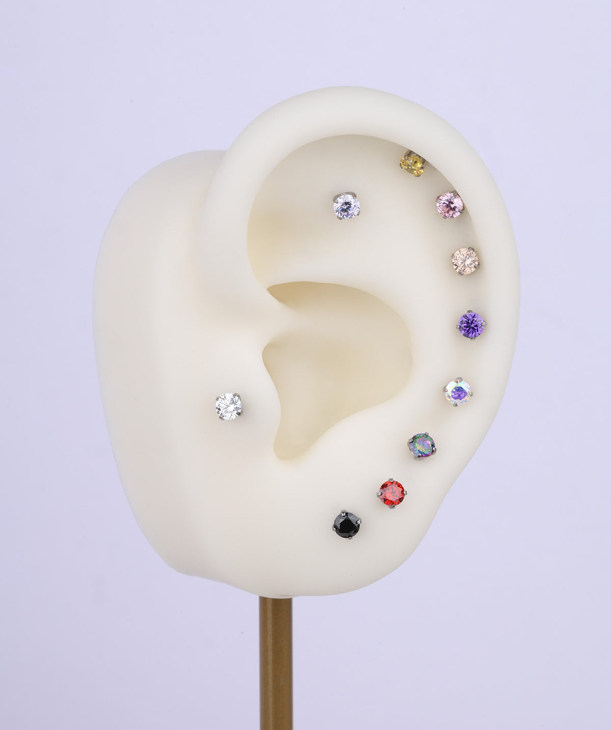 Titanium Internal Threaded Flatback Stud - Titanium - Helix, Forward Helix, Upper Lobe - Oumo Jewelry