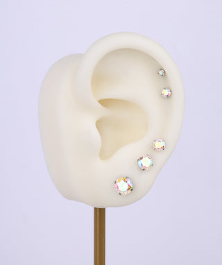 Titanium Charm Gemstones Flatback Stud - OumoJewelry