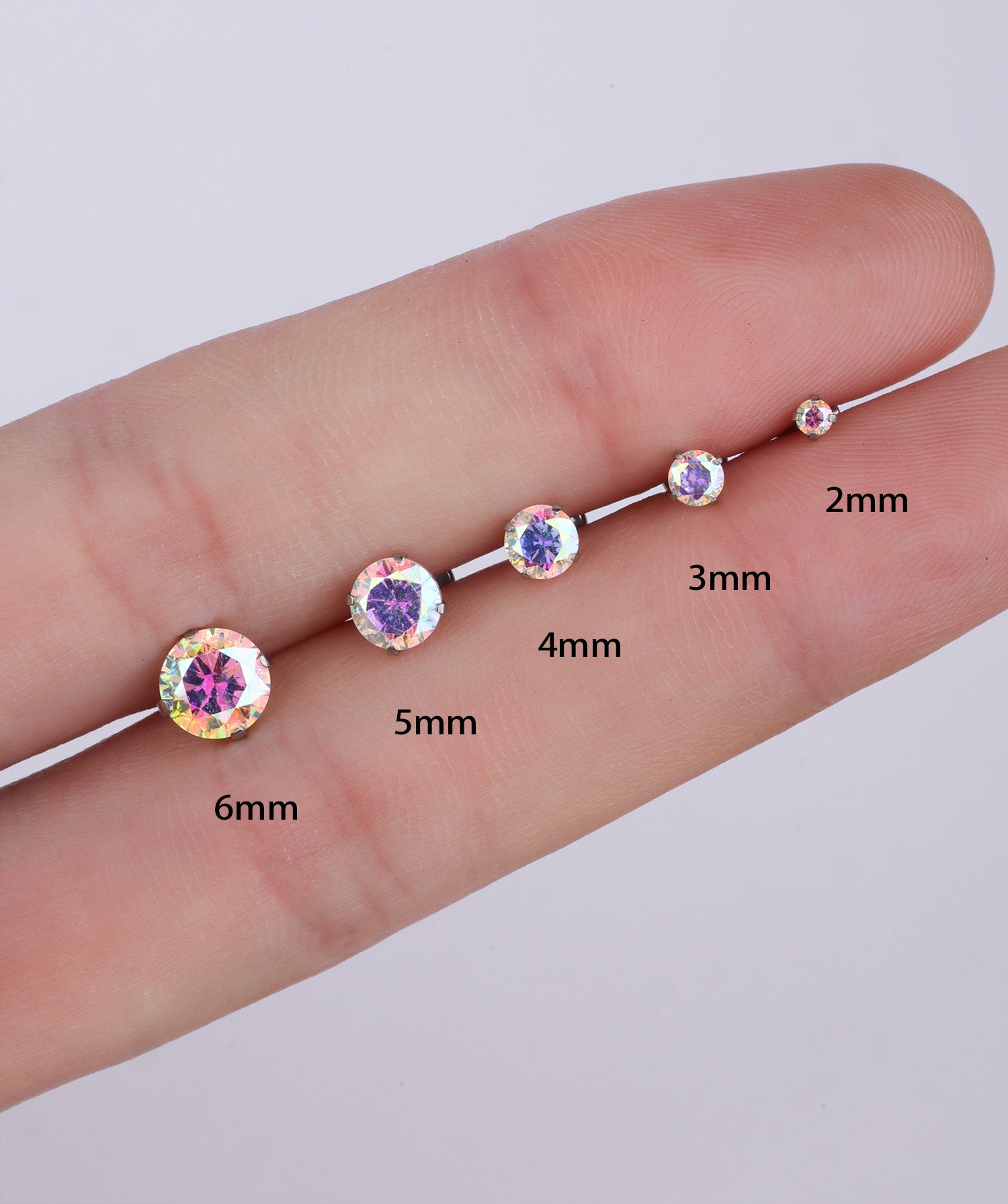 Titanium Charm Gemstones Stud