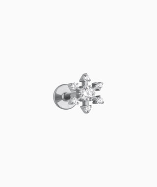 Titanium Snowflake Flatback Stud - OumoJewelry