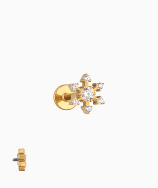 Titanium Snowflake Flatback Stud - OumoJewelry