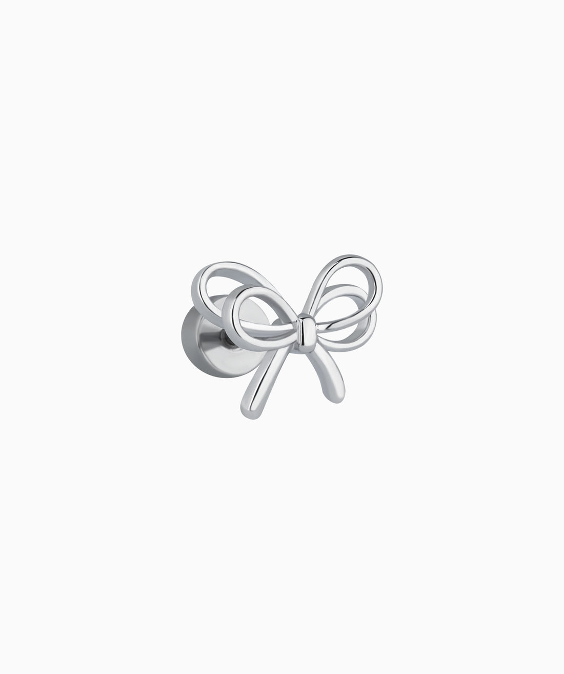 Playful Hollow Bow Flatback Stud