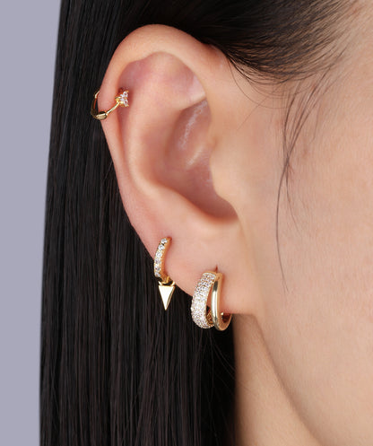 Double Layer Half Huggie Hoops