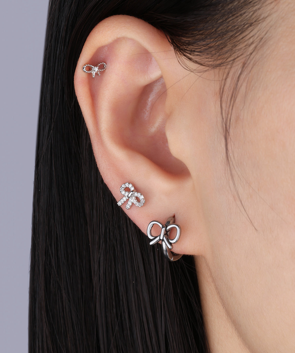 Cute Bow Hoop Earrings - Stainless Steel - Oumo Jewelry