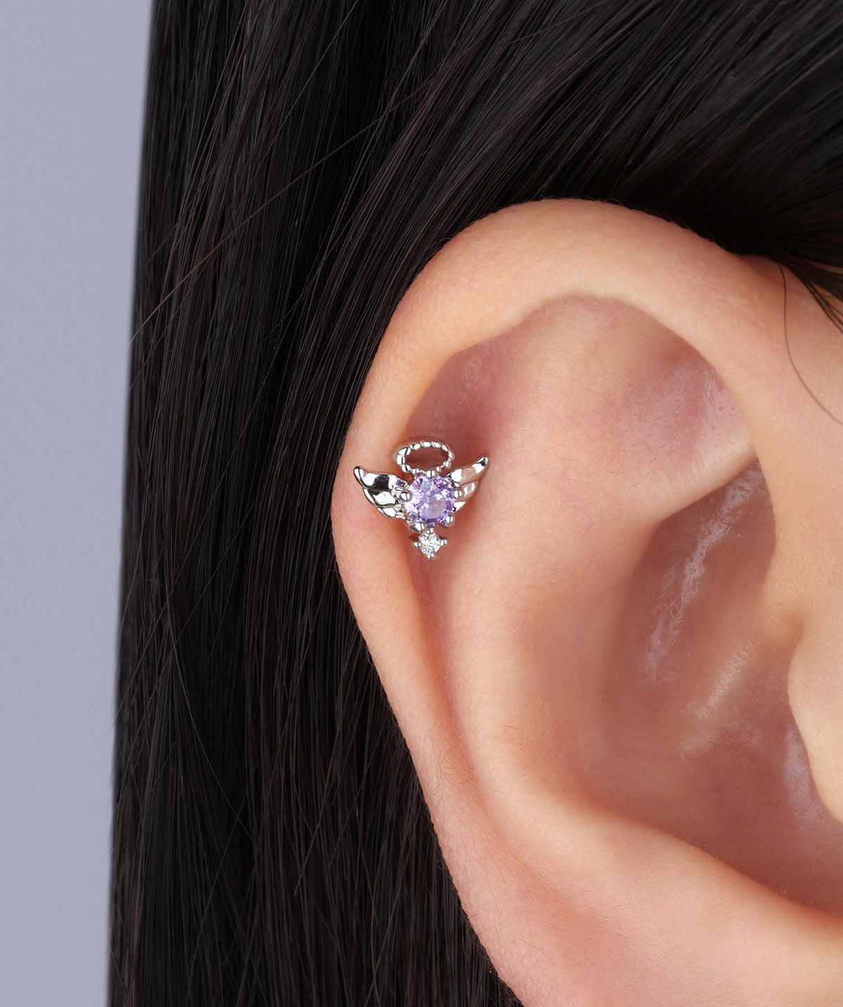 Angel Wings Stud - Stainless Steel - Upper Lobe, Helix - Oumo Jewelry