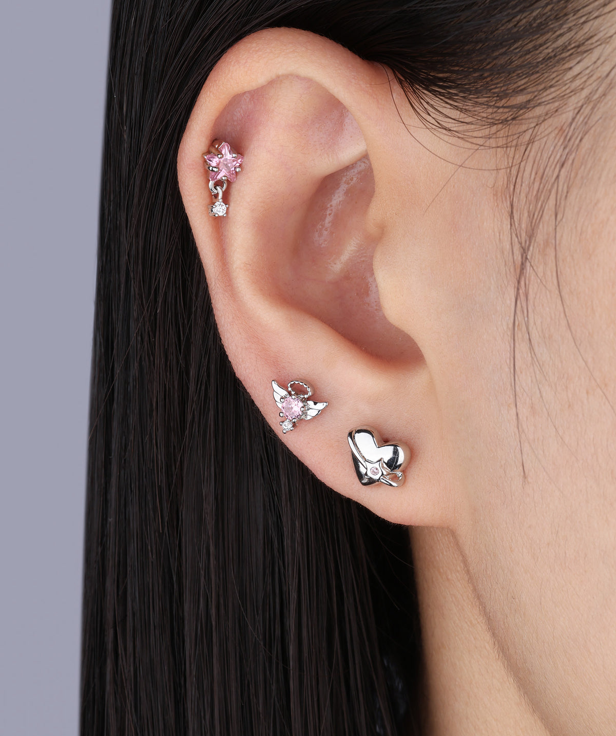 Angel Wings Stud - Stainless Steel - Upper Lobe, Helix - Oumo Jewelry