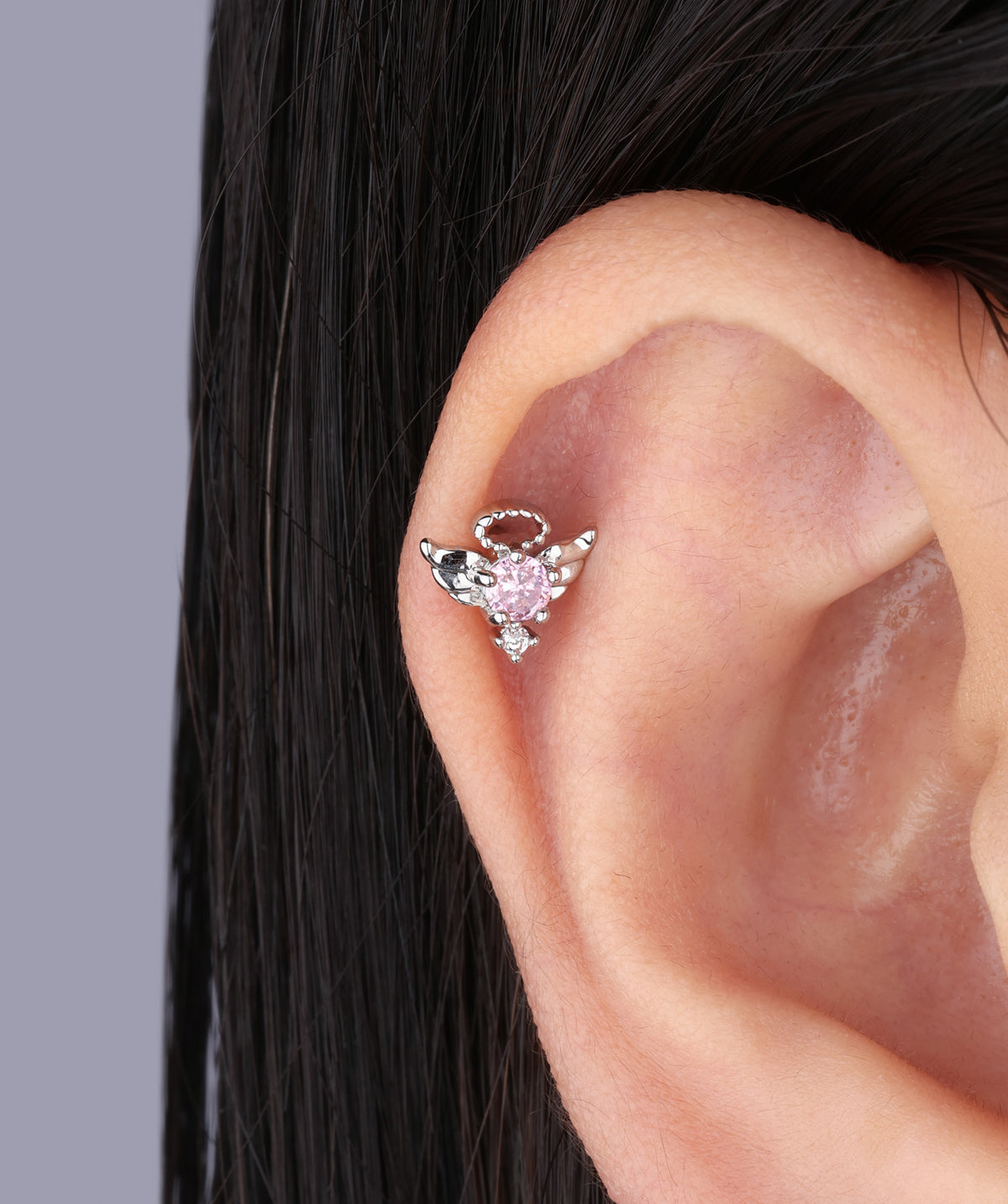 Angel Wings Stud - Stainless Steel - Upper Lobe, Helix - Oumo Jewelry