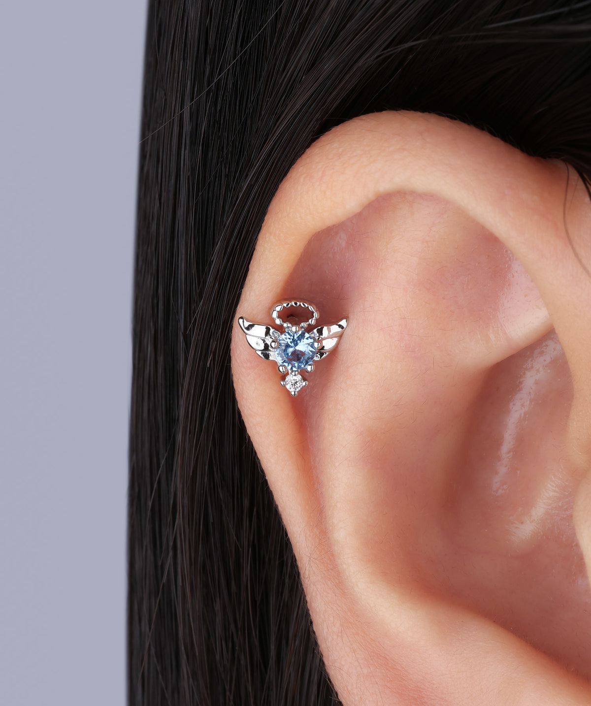 Angel Wings Stud - Stainless Steel - Upper Lobe, Helix - Oumo Jewelry