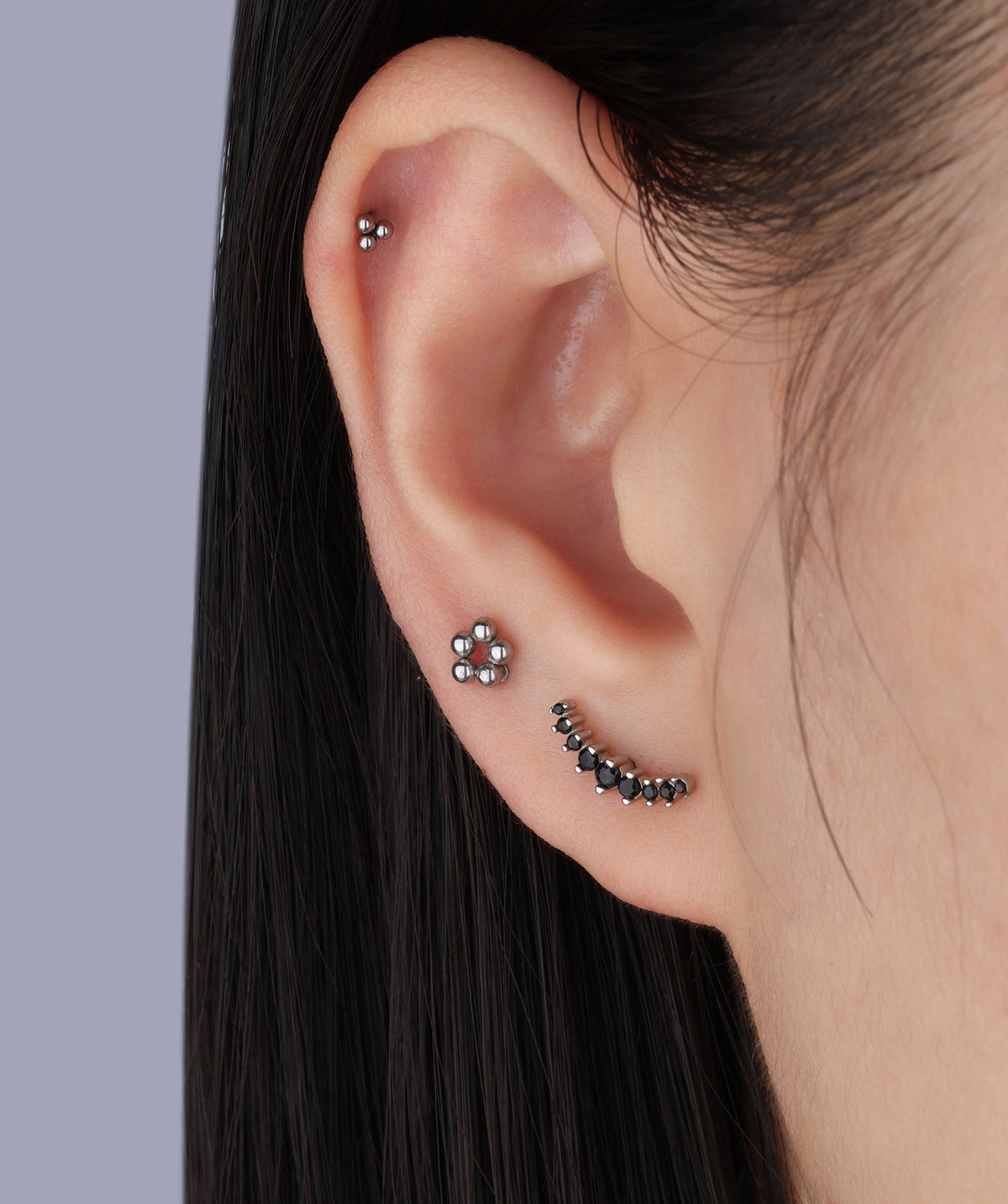 Titanium Basic Flatback Stud - Titanium - Helix, Forward Helix, Upper Lobe - Oumo Jewelry