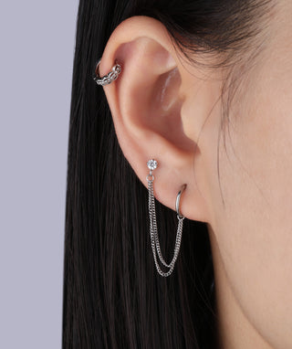 Simple Double Chain Earring - OumoJewelry