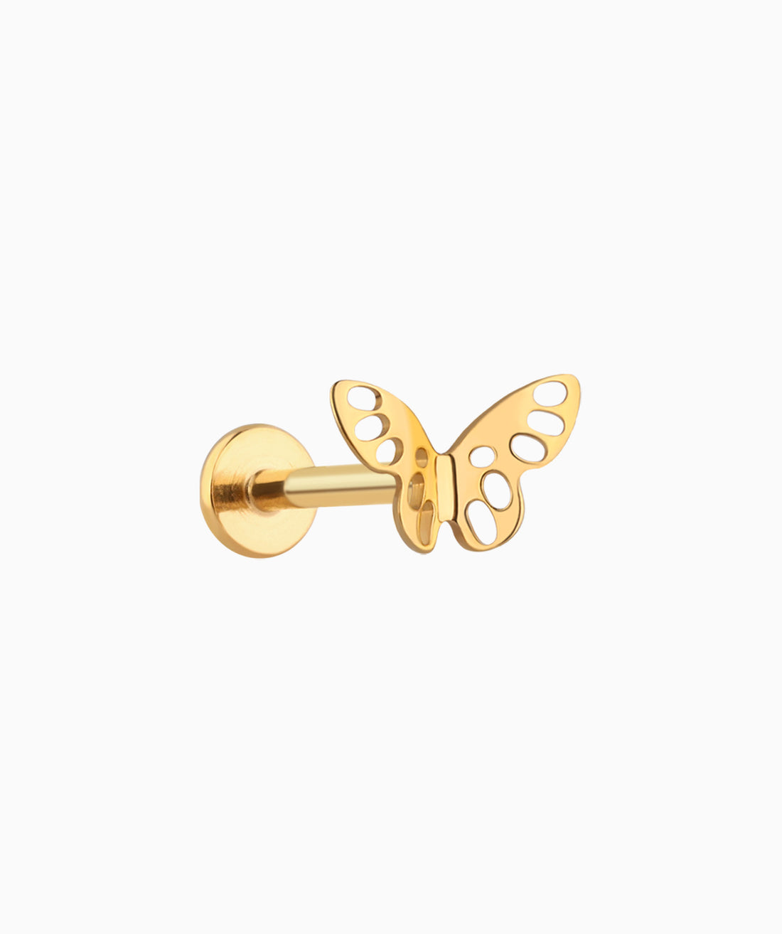 Titanium Hollow Butterfly Stud