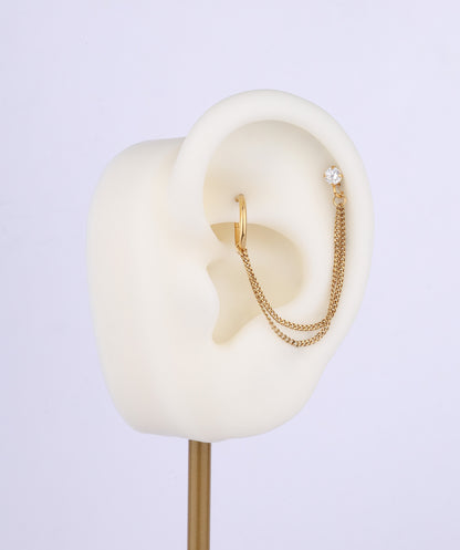 Simple Double Chain Earring