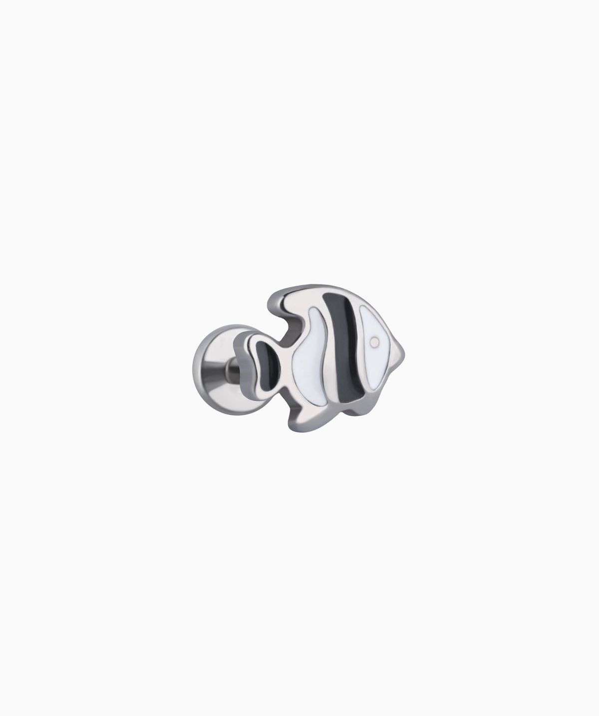 Enamel Fish Flatback Stud - Stainless Steel - Helix, Upper Lobe, Conch - Oumo Jewelry