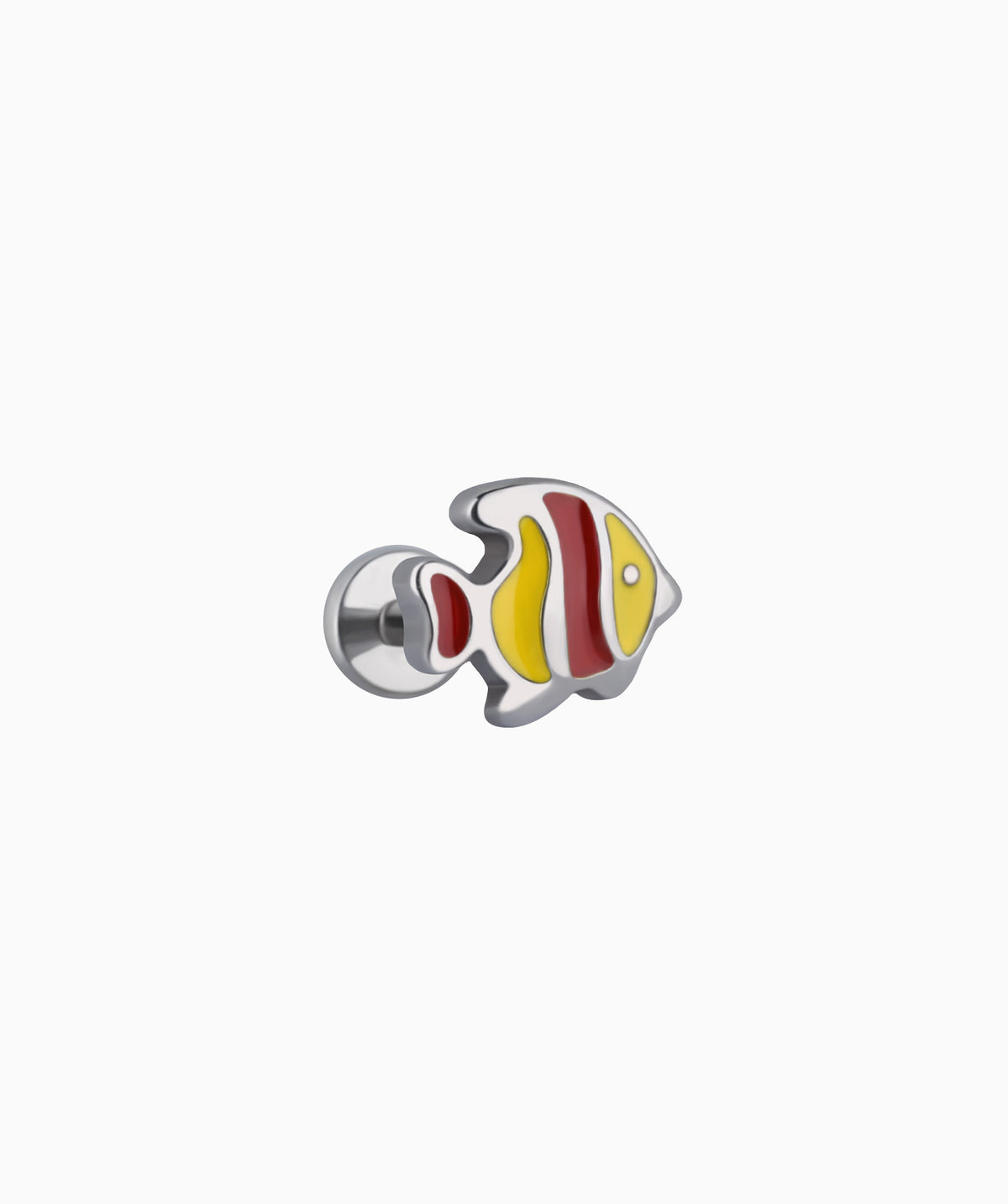 Enamel Fish Flatback Stud - Stainless Steel - Helix, Upper Lobe, Conch - Oumo Jewelry
