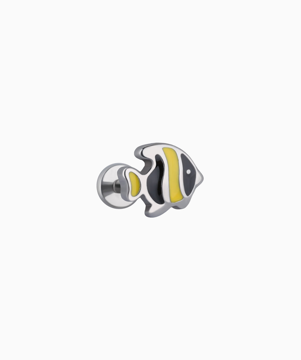 Enamel Fish Flatback Stud - Stainless Steel - Helix, Upper Lobe, Conch - Oumo Jewelry