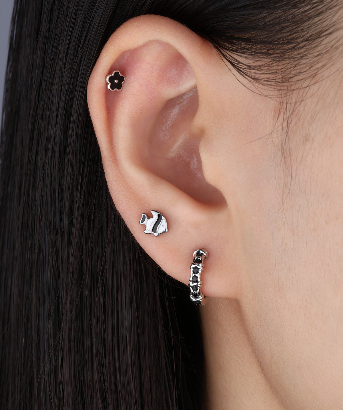 Enamel Fish Flatback Stud - Stainless Steel - Helix, Upper Lobe, Conch - Oumo Jewelry