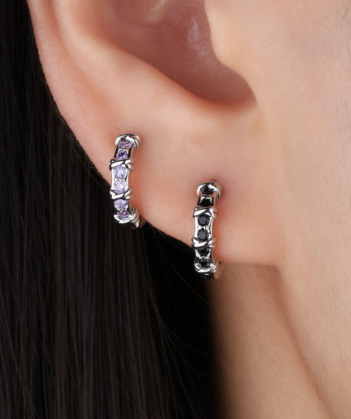 Charm Gems Hoop - Brass - Lobe - Oumo Jewelry