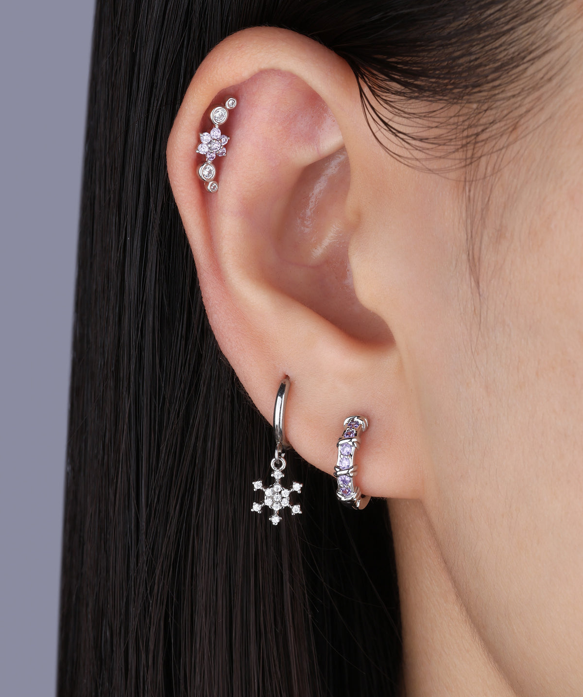 Charm Gems Hoop - Brass - Lobe - Oumo Jewelry