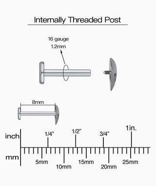 Titanium Alien Flatback Stud - OumoJewelry