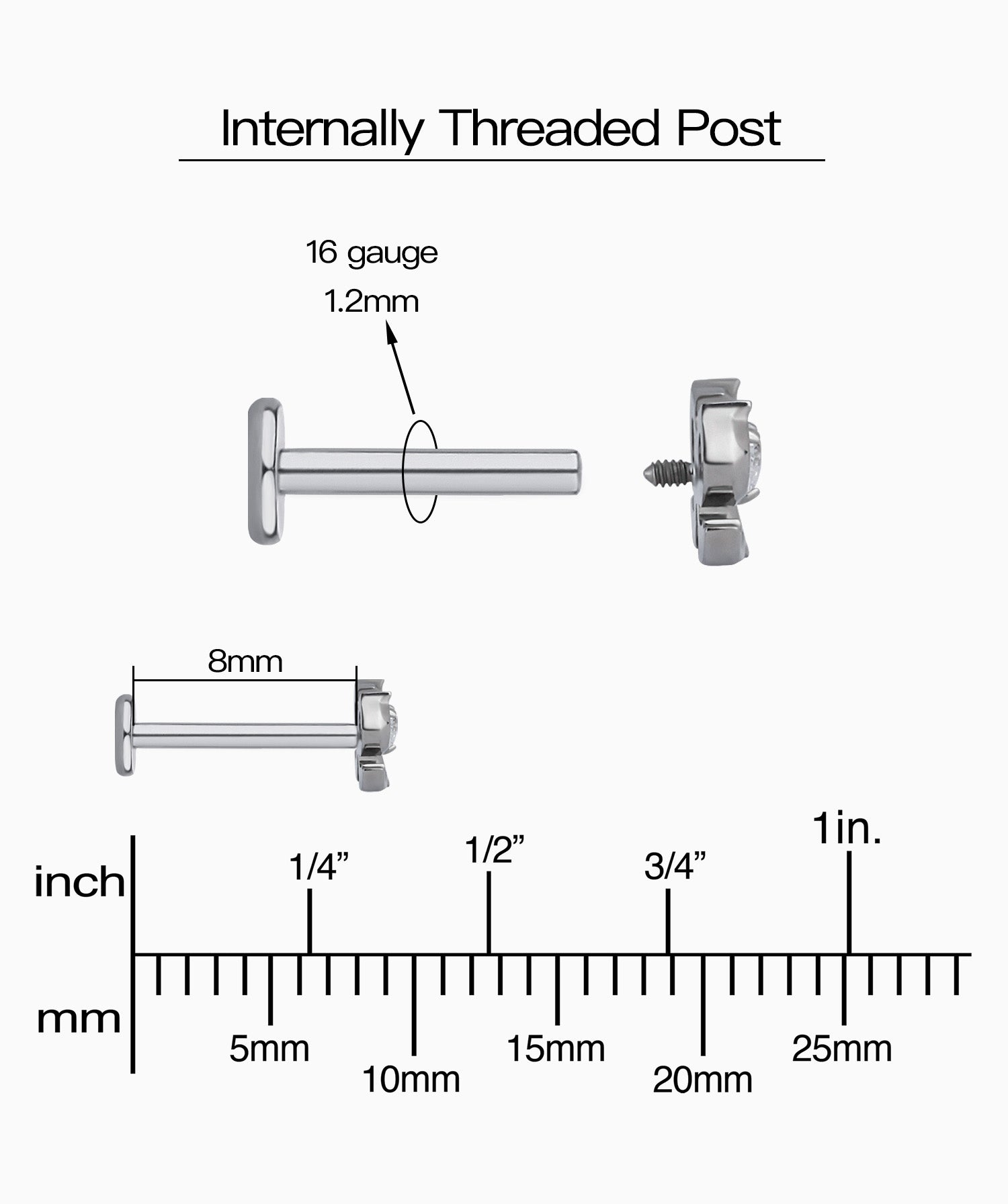 Titanium Spiked Bow Stud