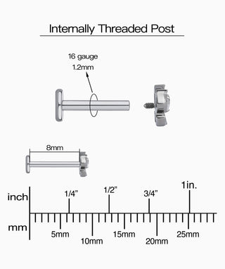 Titanium Spiked Bow Flatback Stud - OumoJewelry
