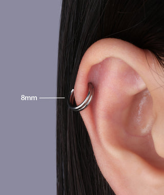 Titanium Double Layer Clicker Hoop - OumoJewelry