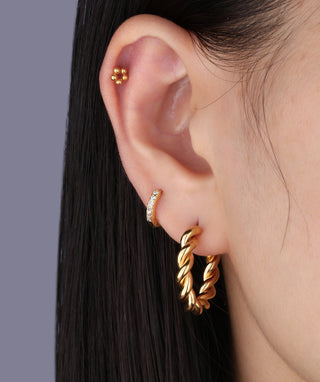 Twist Huggie Hoops - OumoJewelry