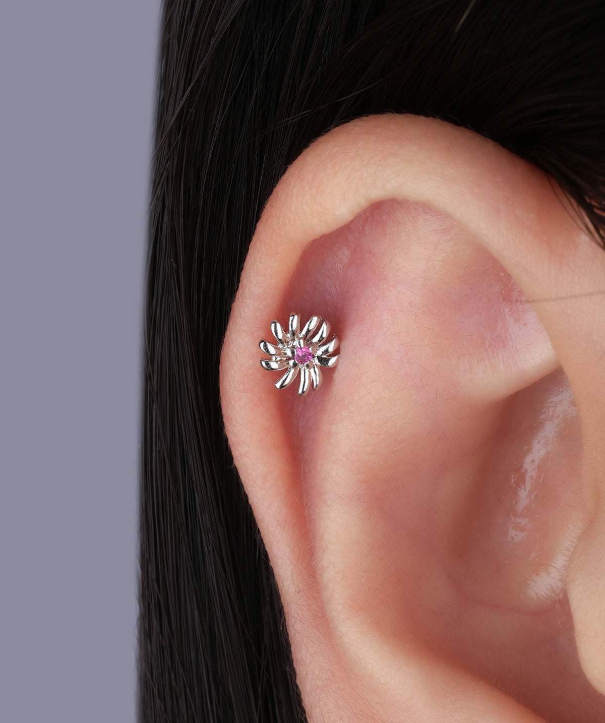 Firework Stud - Stainless Steel - Upper Lobe, Helix, Flat - Oumo Jewelry