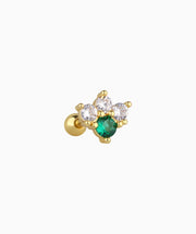 Delicate Green Gemstone Stud - Stainless Steel - Upper Lobe, Helix - Oumo Jewelry