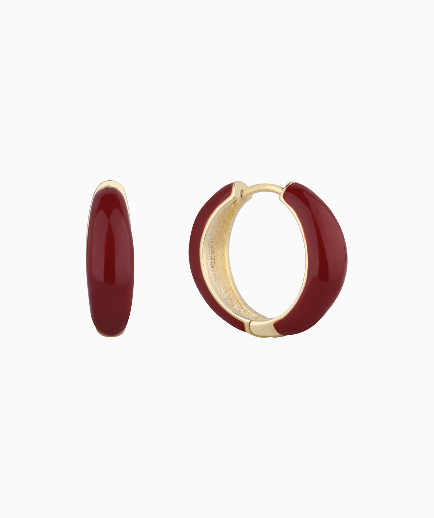 Red Enamel Basic Hoops